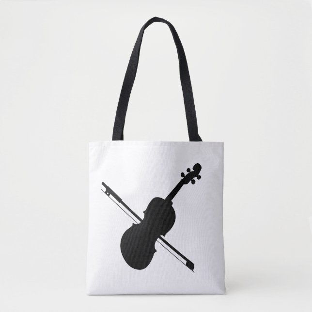 Violin Tote Bag Tygkasse (Framsida)
