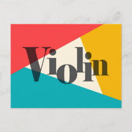 Violin Tri-Color - Turkos Korall Guld Vykort