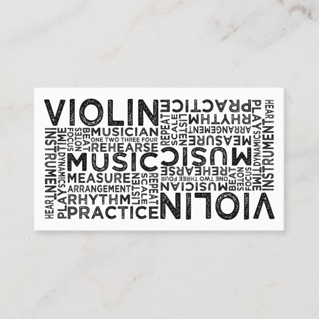 Violin Typography Visitkort (Framsida)