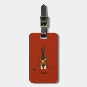 Violin Uggla Cute Music Kids Teacher Bagagebricka