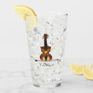 Violin Uggla Cute Music Kids Teacher Glaskopp