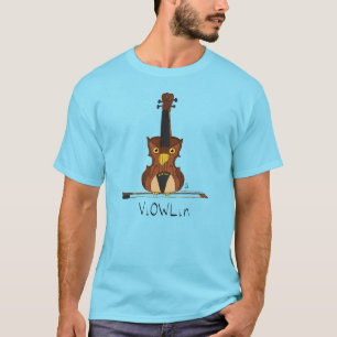 Violin Uggla Funny Cute Kids Music T Shirt