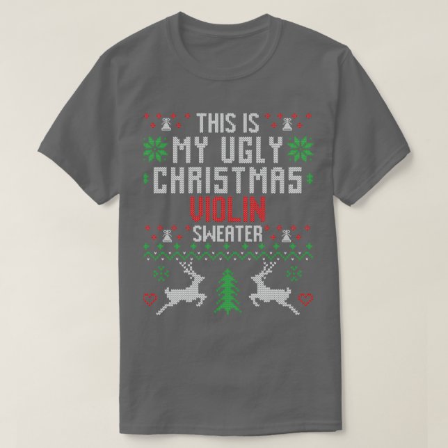 Violin Ugly jul Sweater T Shirt (Design framsida)