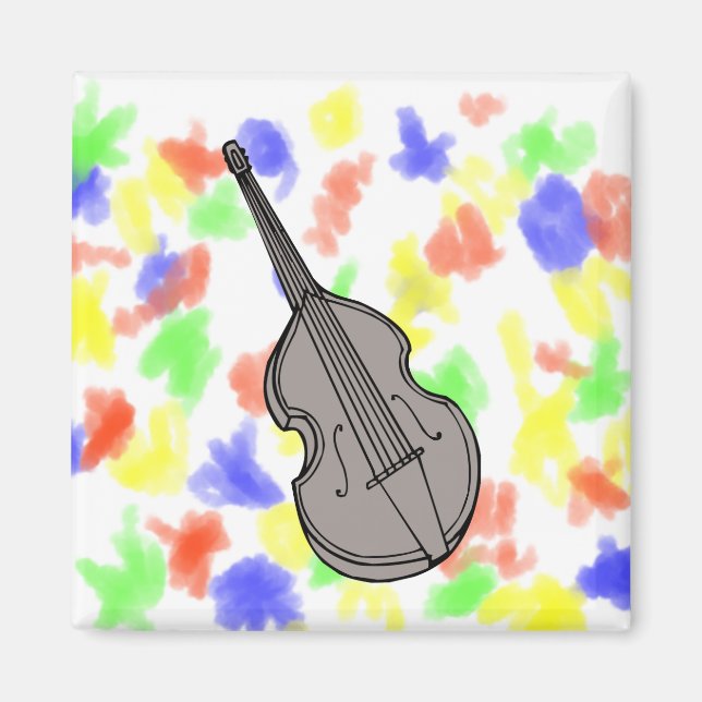 Violin Upright Bass Guitar Graphic Magnet (Framsidan)