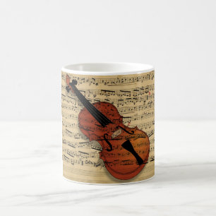 Violin Vintage Music Kaffemugg