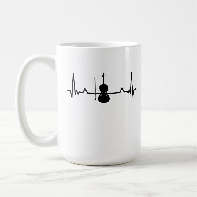 Violin Viola Cello Heartslag Funny Gifts Kaffemugg (Vänster)