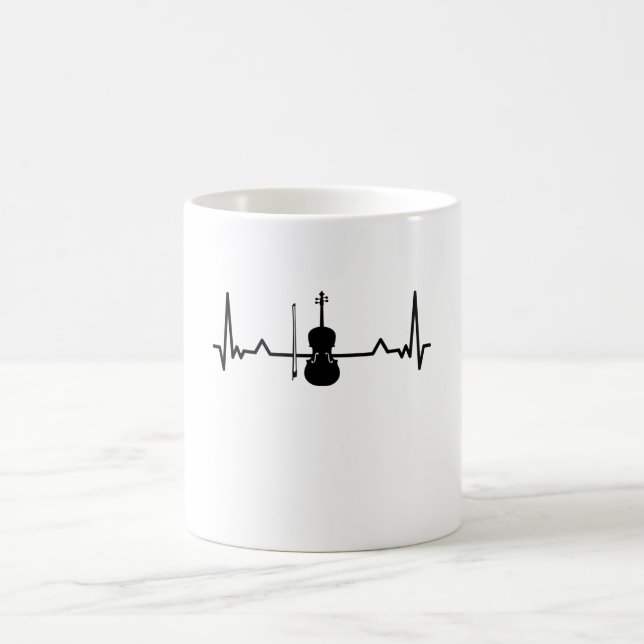 Violin Viola Cello Heartslag Funny Gifts Kaffemugg (Center)