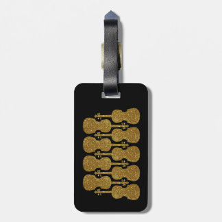 Violin/Viola Guld Glitter Fodral Märkre, Personlig Bagagebricka
