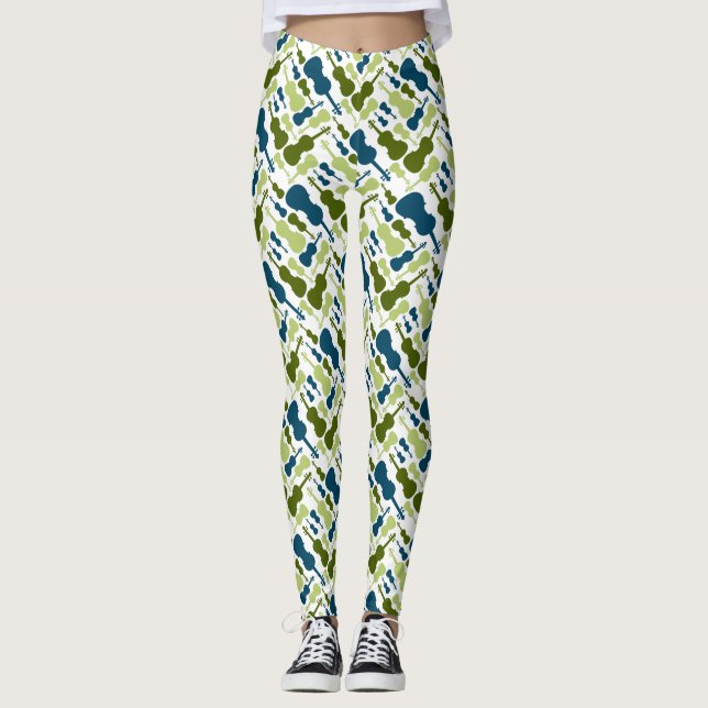 Violin Viola Player Gift String Instrument Music Leggings (Framsida)