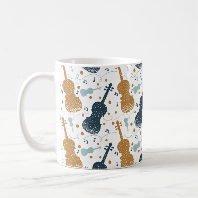 Violin Viola Stringed Instrument Orchestra Gift Kaffemugg (Vänster)