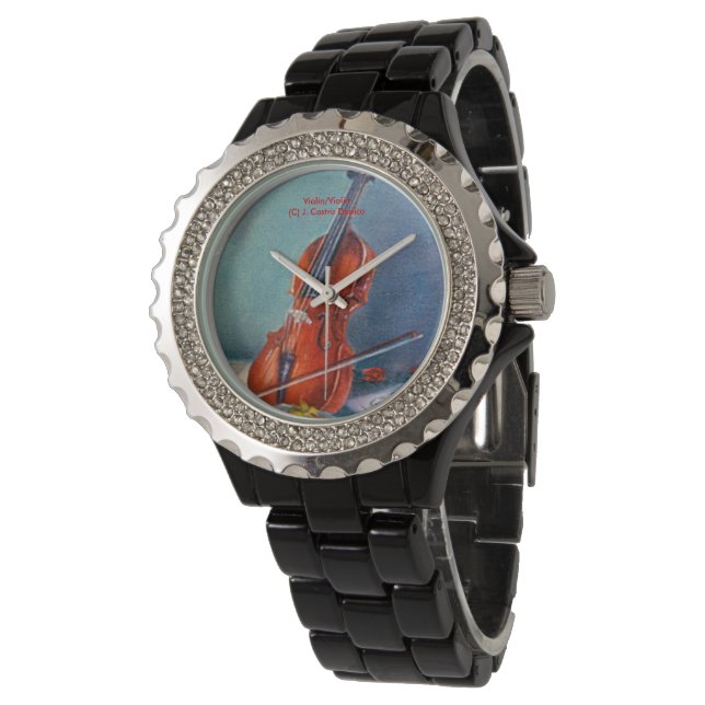 Violín/Violin Armbandsur (Vinklad)