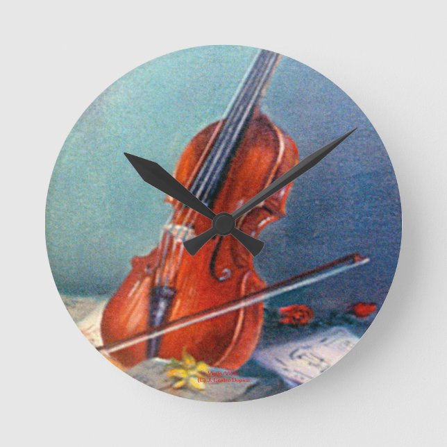 Violín/Violin Rund Klocka (Framsida)