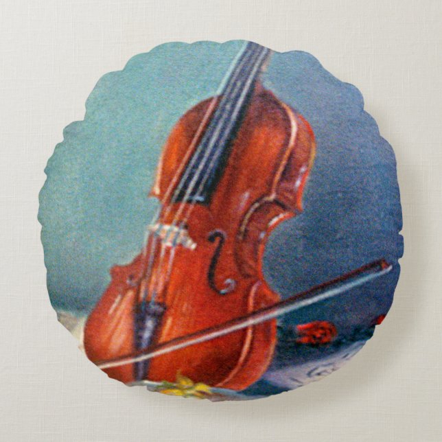 Violín/Violin Rund Kudde (Framsidan)