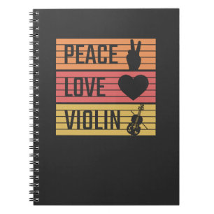 Violin Violinist Fiddle Anteckningsbok