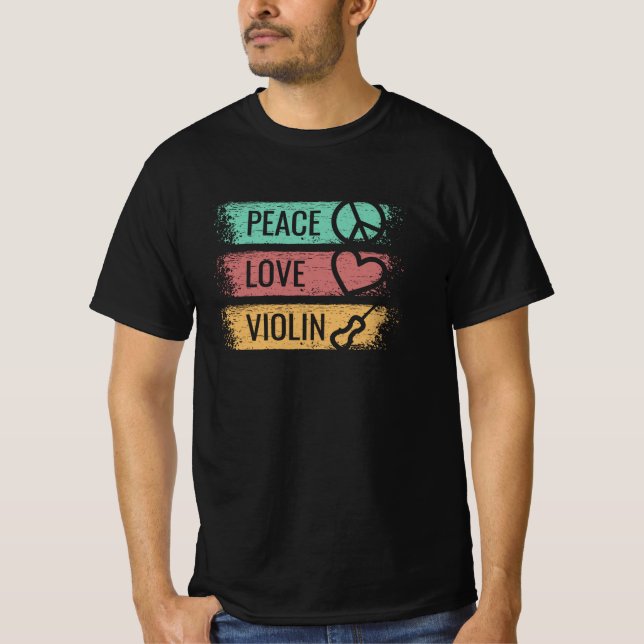 Violin Violinist Fiddle T Shirt (Framsida)