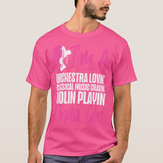 Violin Violinist Flicka JAG ÄR EN Orkester Kärlek  T Shirt (Framsida)