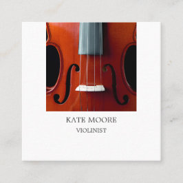 Violin Violinist Musician Fyrkantigt Visitkort