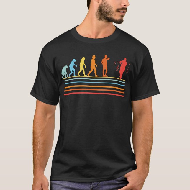 Violin Violinist Violin Evolution Evolution Retro T Shirt (Framsida)
