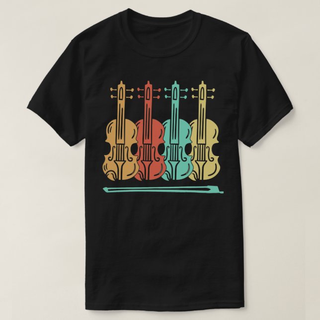 Violin Violinist Violin Retro T Shirt (Design framsida)