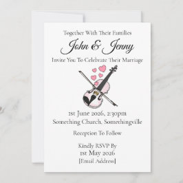 Violin Wedding bjudande Violinist Musician Inbjudningar