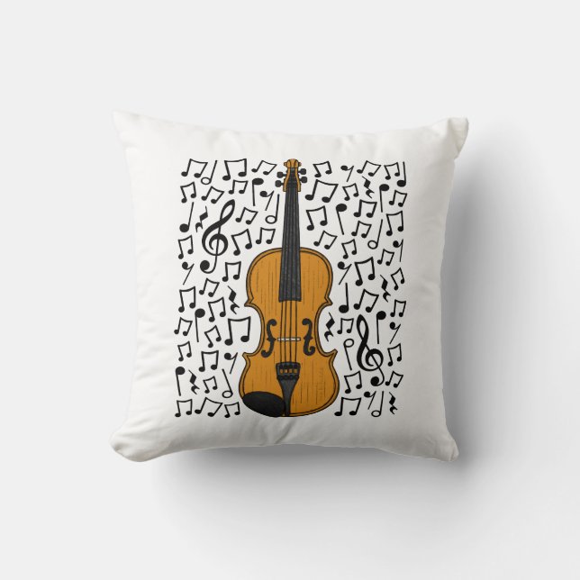 Violin with Musik noter, Violinist Music Lärare Kudde (Framsida)