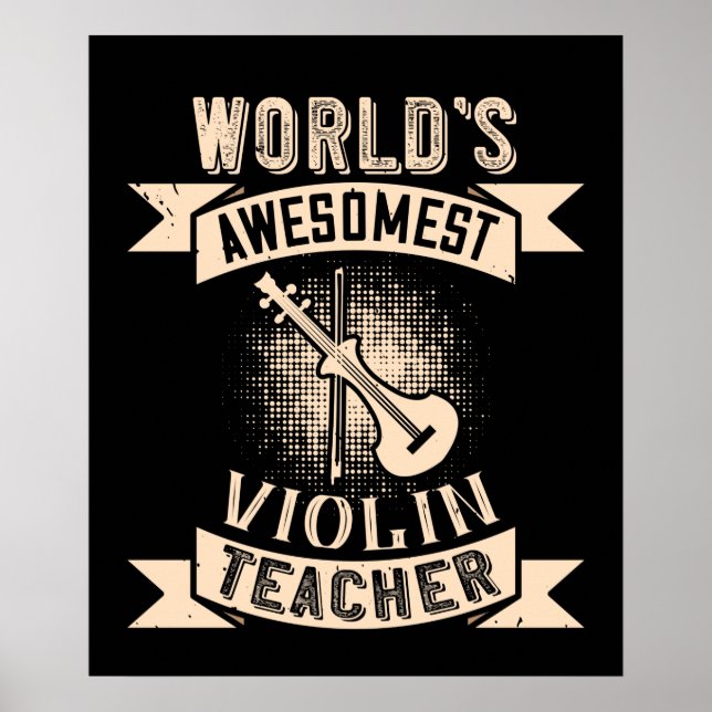 Violin World's Awesomest Violin Teacher Poster (Framsidan)