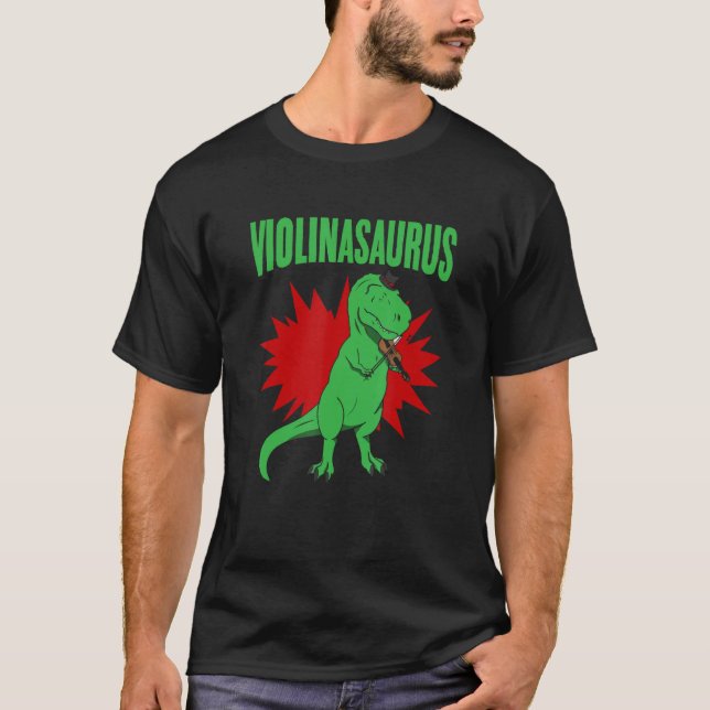 Violinasaurus Violinist Dinosaur Orchestra Viola T T Shirt (Framsida)