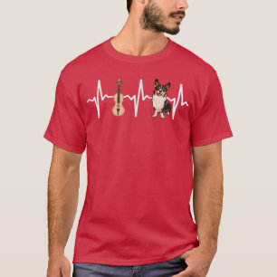 Violine Cardigan Welsh Corgi Heartslag Hund älskar T Shirt