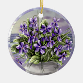 violiner i måne burk julgransprydnad keramik