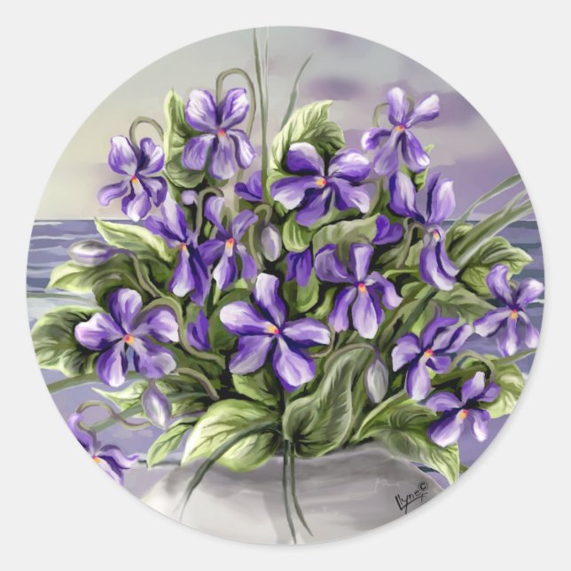 violiner i måne burk runt klistermärke (Framsida)