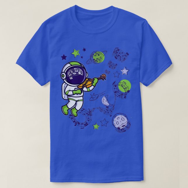 Violinist Astronaut T Shirt (Design framsida)