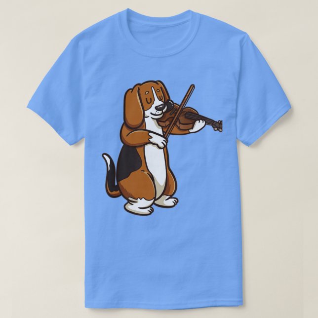 Violinist Beagle Hund Violin Player T Shirt (Design framsida)
