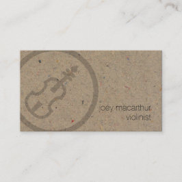 Violinist Bold Violin Icon Music Visitkort