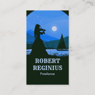 Violinist bredvid Affärskortet Floden Visitkort