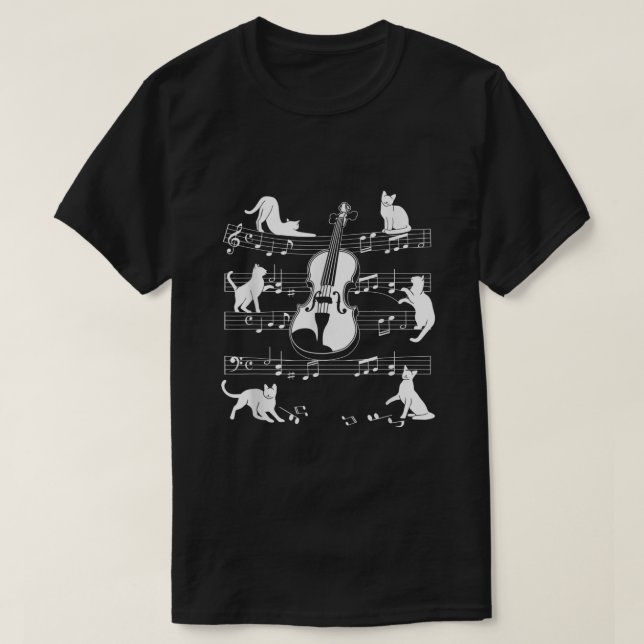 Violinist Cats for Cat loving Violin Player T Shirt (Design framsida)