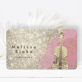 Violinist faux glitter affärskort visitkort