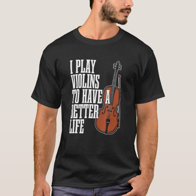 Violinist Fiol   Fiolspelman Violin T Shirt (Framsida)