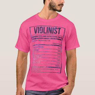 Violinist Funny Violin Nutrition Label T Shirt