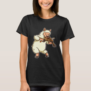 Violinist Llama Violin Viola Player Music Älskare T Shirt