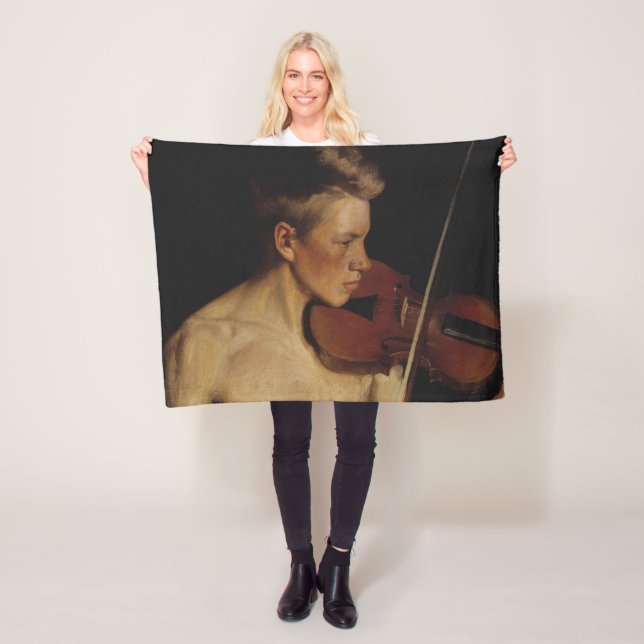 Violinist (Male Musician) (av Pekka Halonen) Fleecefilt (På plats)