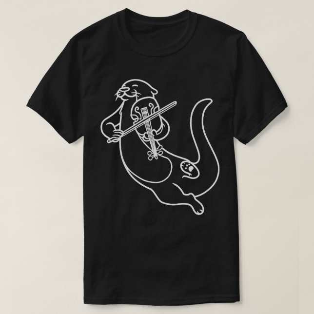 Violinist Otter Spela Violin Viola Music Practice T Shirt (Design framsida)