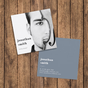 Violinist Photo Professionell Musician Minimal Fyrkantigt Visitkort