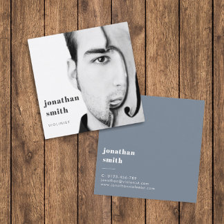 Violinist Photo Professionell Musician Minimal Fyrkantigt Visitkort
