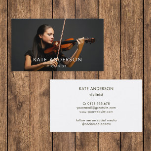 Violinist Photo Professionell Musician Minimal Visitkort
