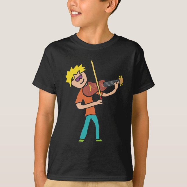 Violinist Plututing Violin T Shirt (Framsida)