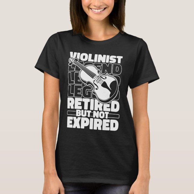Violinist Retired Fiddle Fiddler  Violin T Shirt (Framsida)