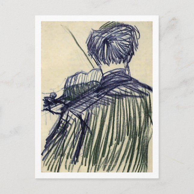 Violinist Seen från Back Van Gogh Fine Art Vykort (Framsida)
