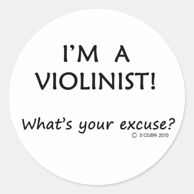 Violinist Ursäkta Runt Klistermärke (Framsida)
