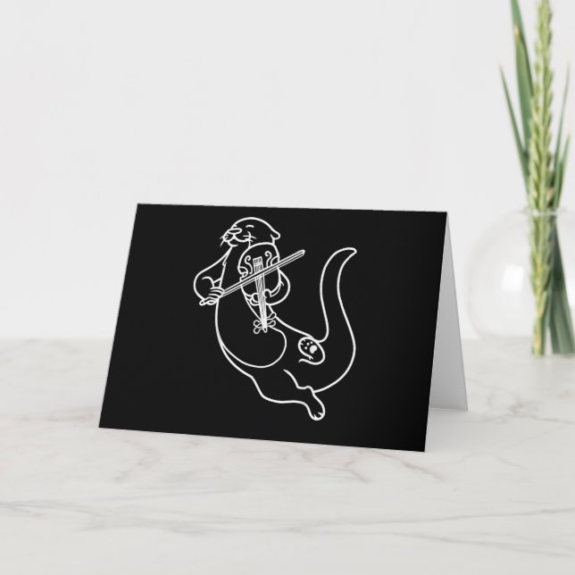 Violinist utter present Spelar fiol Viola musik Kort (Framsida)