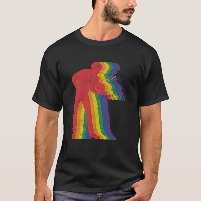 Violinist Violin Gay pride LGBTQ Supporter Rainbow T Shirt (Framsida)